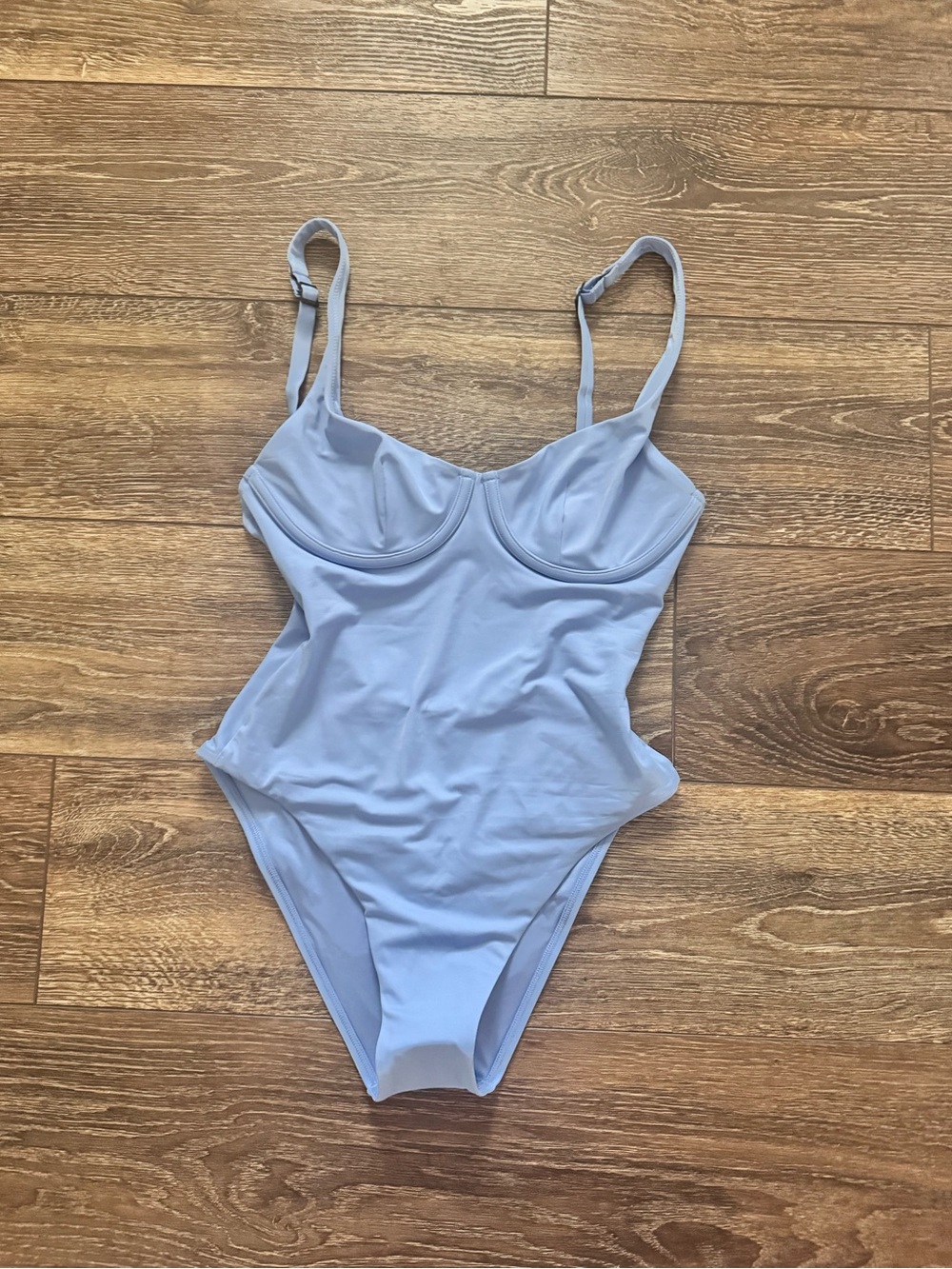 Light  Periwinkle Blue One-Piece Underwire Swimsuit . Cuup